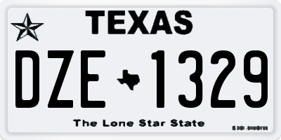 TX license plate DZE1329