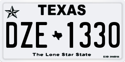 TX license plate DZE1330