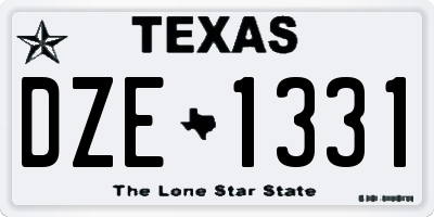 TX license plate DZE1331