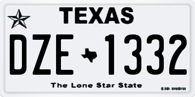 TX license plate DZE1332