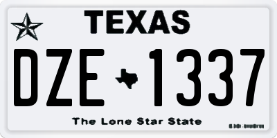 TX license plate DZE1337