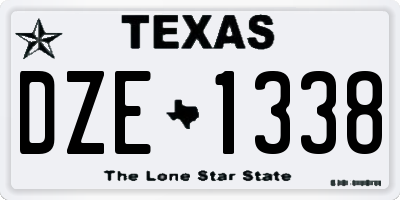 TX license plate DZE1338