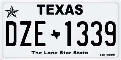 TX license plate DZE1339