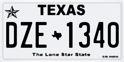 TX license plate DZE1340