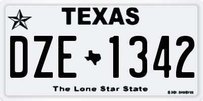 TX license plate DZE1342