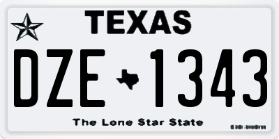 TX license plate DZE1343