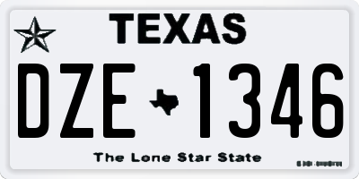 TX license plate DZE1346