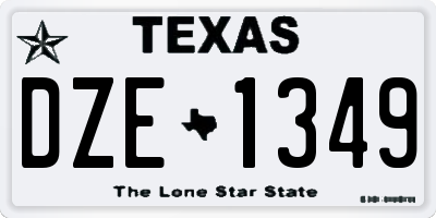 TX license plate DZE1349