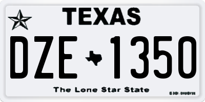 TX license plate DZE1350