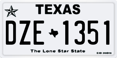 TX license plate DZE1351