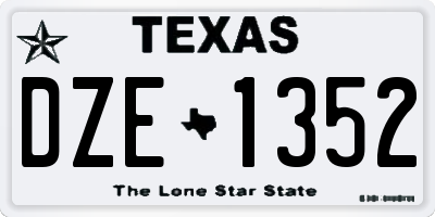 TX license plate DZE1352