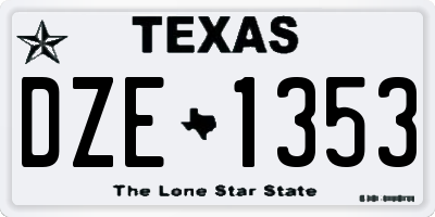 TX license plate DZE1353