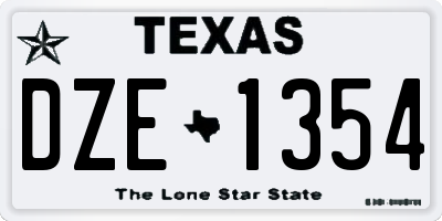 TX license plate DZE1354