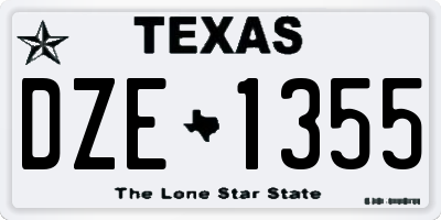 TX license plate DZE1355
