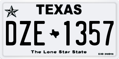 TX license plate DZE1357