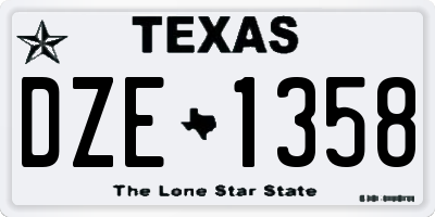 TX license plate DZE1358