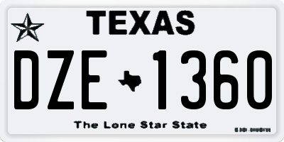 TX license plate DZE1360