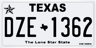 TX license plate DZE1362