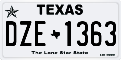 TX license plate DZE1363