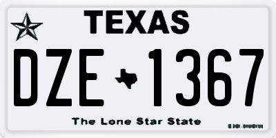 TX license plate DZE1367