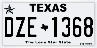 TX license plate DZE1368