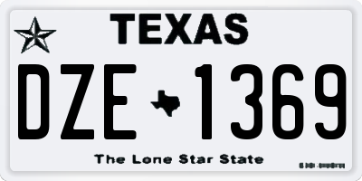 TX license plate DZE1369