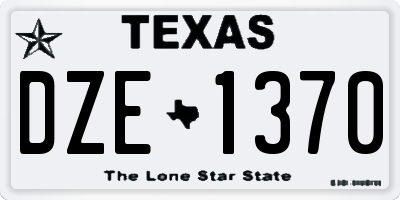 TX license plate DZE1370