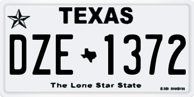 TX license plate DZE1372