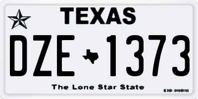 TX license plate DZE1373