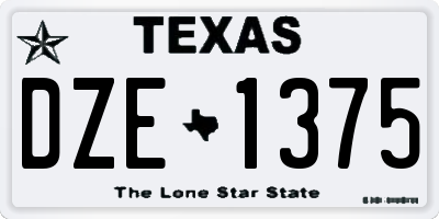 TX license plate DZE1375