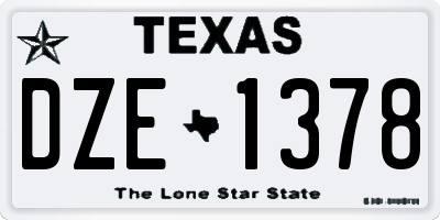 TX license plate DZE1378
