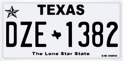 TX license plate DZE1382
