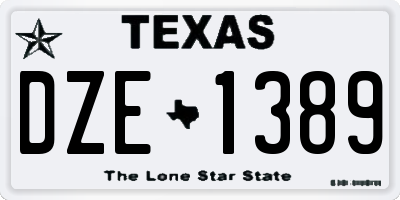 TX license plate DZE1389