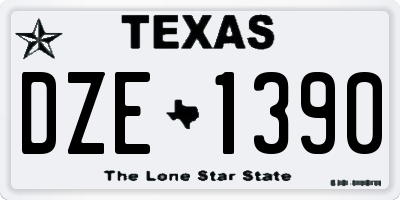 TX license plate DZE1390