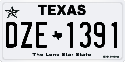 TX license plate DZE1391