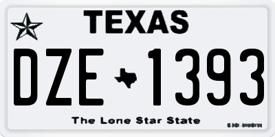 TX license plate DZE1393