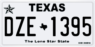 TX license plate DZE1395