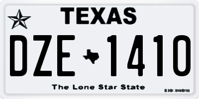 TX license plate DZE1410