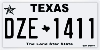TX license plate DZE1411