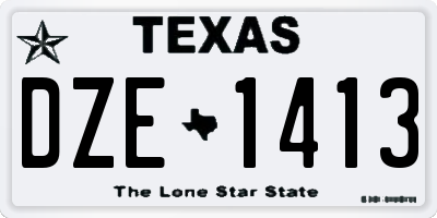 TX license plate DZE1413