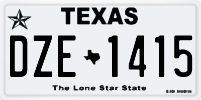 TX license plate DZE1415
