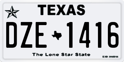 TX license plate DZE1416