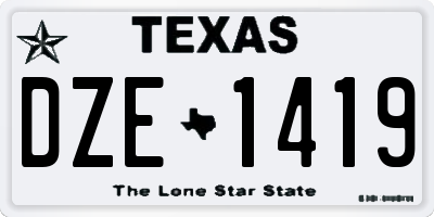 TX license plate DZE1419