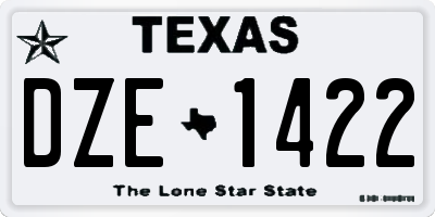 TX license plate DZE1422