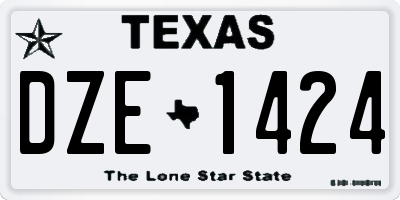 TX license plate DZE1424