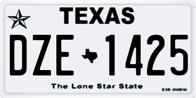 TX license plate DZE1425