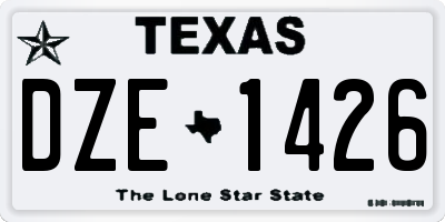 TX license plate DZE1426