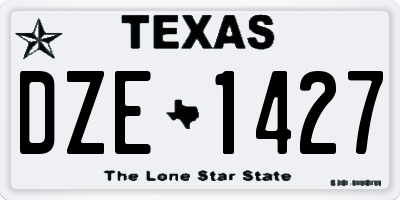 TX license plate DZE1427