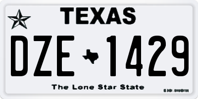 TX license plate DZE1429