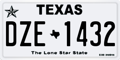 TX license plate DZE1432